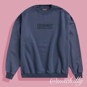 Taylor Swift The Eras Tour 2024 Blue Crewneck Sweatshirt Sz XL
